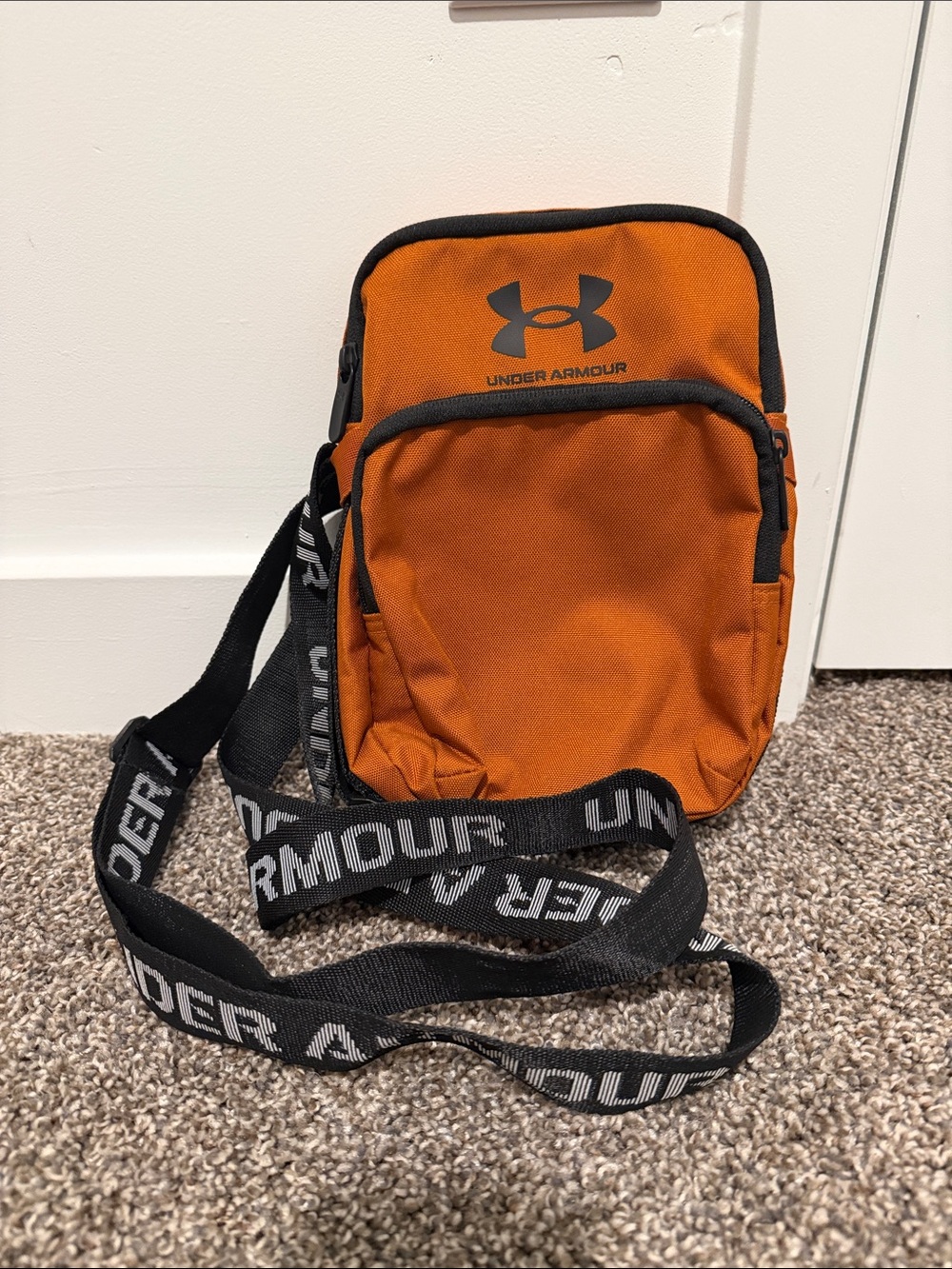 Under Armour Orange Compact Sling Bag with Branded Strap